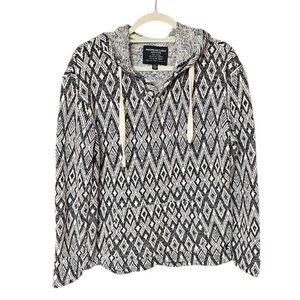 American Eagle oversized Baja Hoodie (XS) navy and white